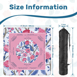 Vivid Blue & Purple Floral Mahjong Mat 31.5 x 31.5 Perfect for Mahjong Enthusiasts and Fans