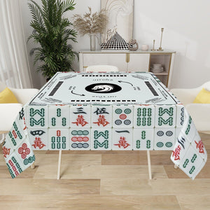 Mahjong Tile Tablecloth – 60” Square | Classic Tile Pattern Design