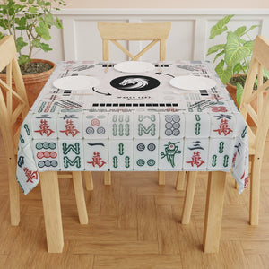 Mahjong Tile design tablecloth with Instructions - Mahjong Tablecloth Size 55 x 55, Mahjong with Rules