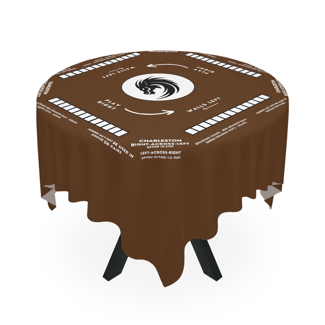 Mahjong Mat with Instructions - Mahjong Tablecloth Size 55 x 55, Mahjong with Rules, great for beginners learning how to play