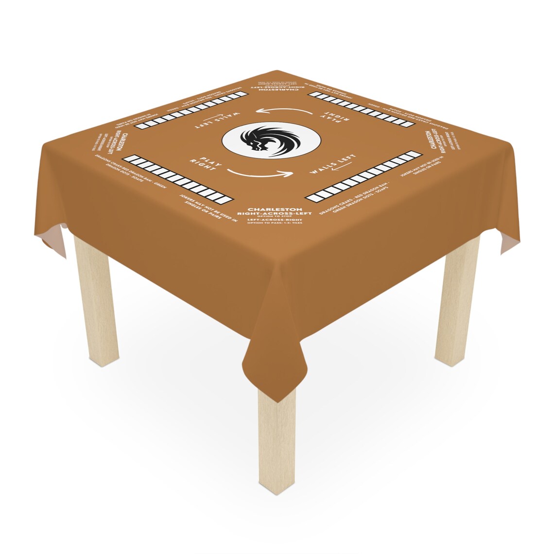 Mahjong Mat with Instructions - Mahjong Tablecloth Size 55 x 55, Mahjong with Rules, great for beginners learning how to play