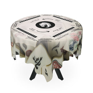 Mahjong Tile design tablecloth with Instructions - Mahjong Tablecloth Size 55 x 55, Mahjong with Rules