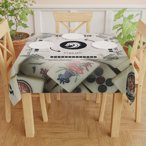 Mahjong Tile design tablecloth with Instructions - Mahjong Tablecloth Size 55 x 55, Mahjong with Rules
