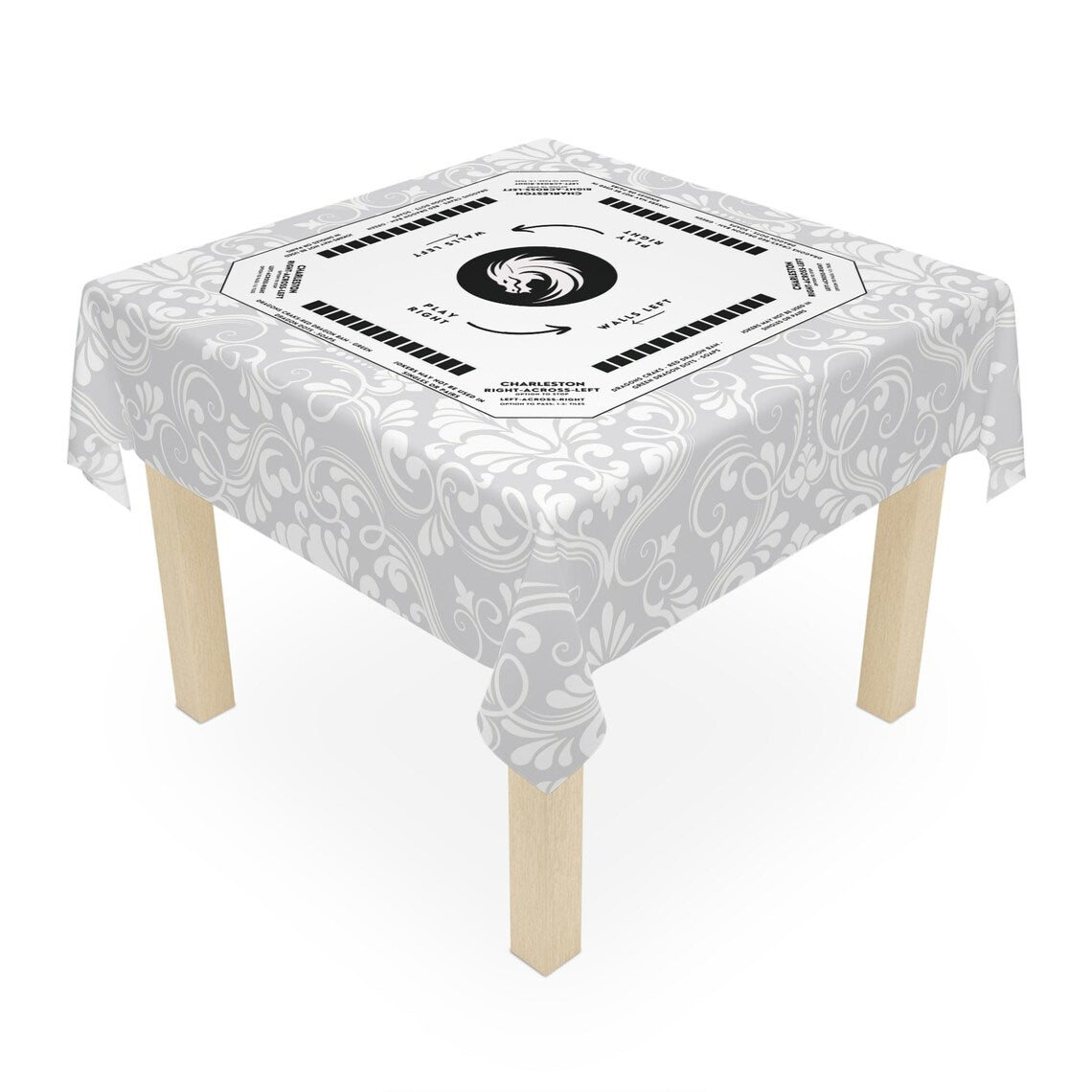 Elegant White Mahjong Tablecloth - Perfect for Game Nights