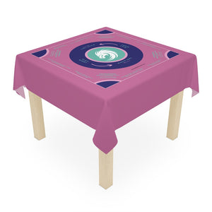 Handmade Mahjong Tablecloth - Purple and Sky Blue Design