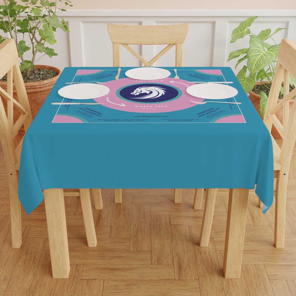 Colorful Cotton Candy Mahjong Tablecloth - Handmade for Mahjong Enthusiasts