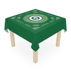 Elegant Green Mahjong Tablecloth - Handmade Table Cover for Game Nights