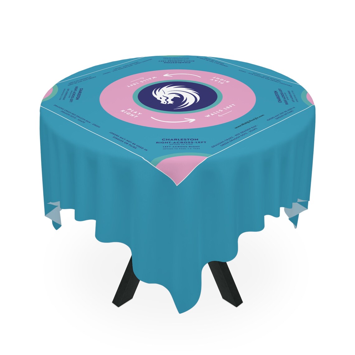Colorful Cotton Candy Mahjong Tablecloth - Handmade for Mahjong Enthusiasts