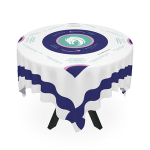 Striped Mahjong Tablecloth - White, Sky Blue, Dark Blue - Mahjong Game Night Essential