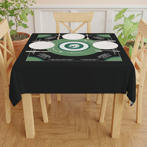 Elegant Black and Grey Mahjong Tablecloth - Perfect for Game Nights