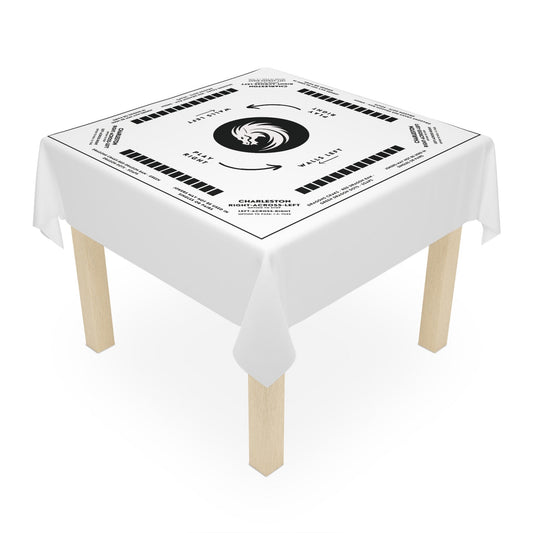 Mahjong Mat Tablecloth - Black and White Collection, Easy-to-Learn Rules 55.1 x 55.1