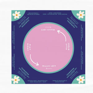 Mahjong instructional tablecloth gift for her, Blue and Pink Floral Mahjong Tablecloth - easy-to-follow mah-jongg tablecloth for him