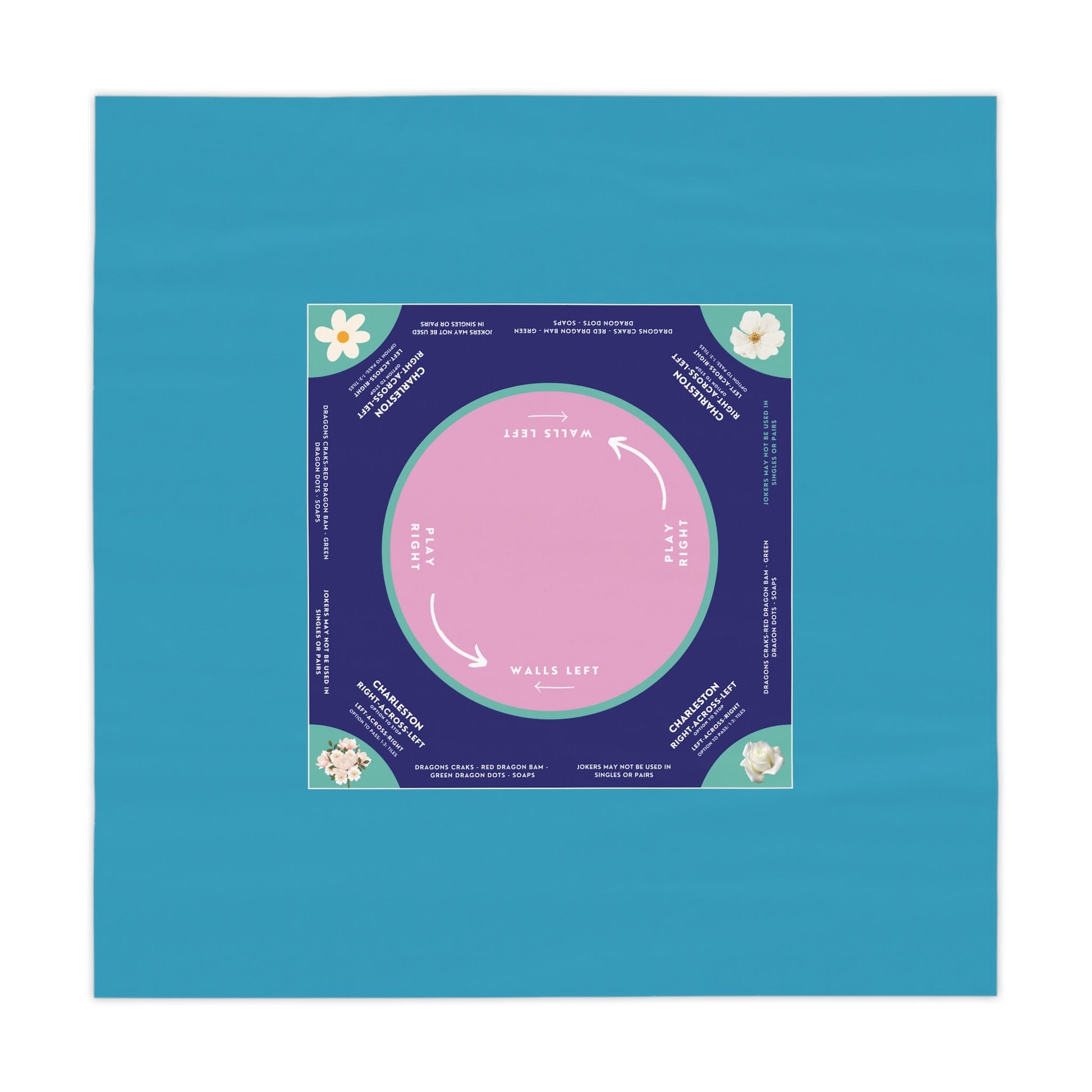 Elegant Blue and Purple Mahjong Tablecloth - Perfect for Mahjong Enthusiasts and Teams