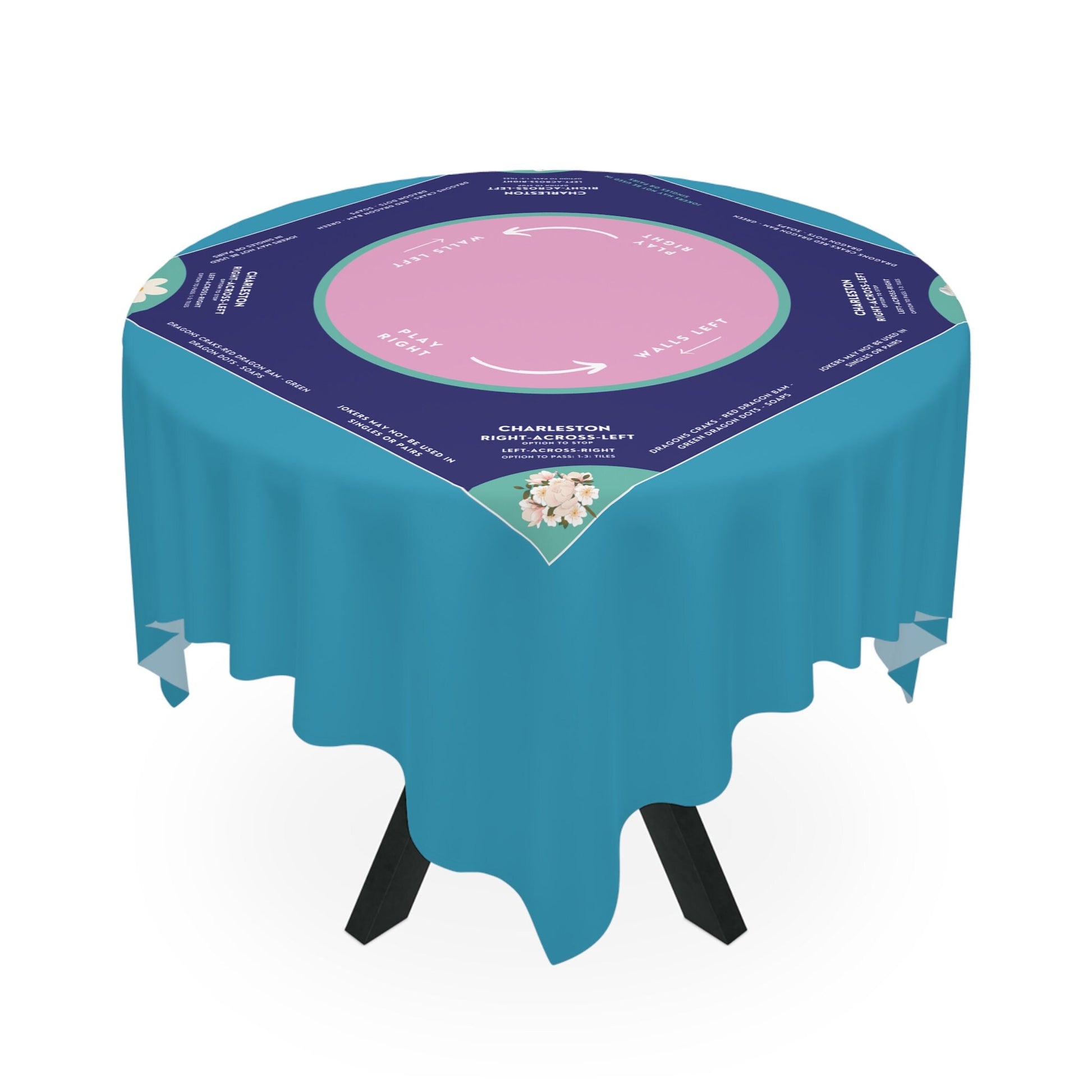 Elegant Blue and Purple Mahjong Tablecloth - Perfect for Mahjong Enthusiasts and Teams