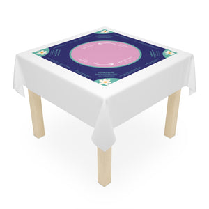 Mahjong instructional tablecloth gift for her, Blue and Pink Floral Mahjong Tablecloth - easy-to-follow mah-jongg tablecloth for him