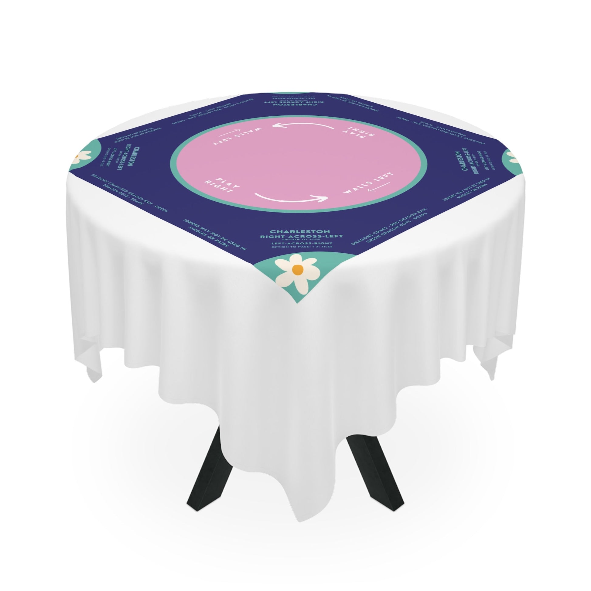 Mahjong Instructional Tablecloth, Teachers pick, make learning mahjong easy with easy-to-follow instructions,tablecloth for teaching Mahjong
