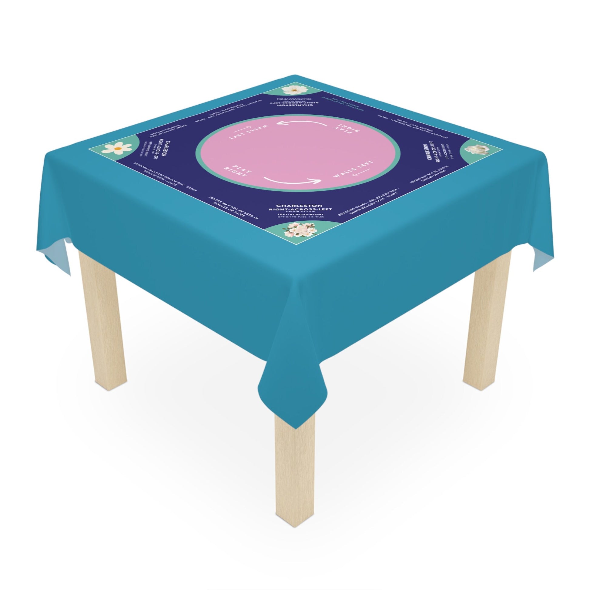 Elegant Blue and Purple Mahjong Tablecloth - Perfect for Mahjong Enthusiasts and Teams