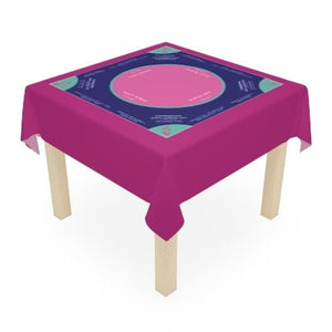 Mahjong instructional tablecloth gift for her, Blue and Pink Floral Mahjong Tablecloth - easy-to-follow mah-jongg tablecloth for him