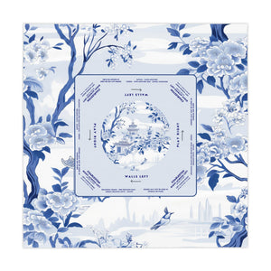Elegant Blue and White Floral Mahjong Tablecloth - Perfect for Mahjong Enthusiasts
