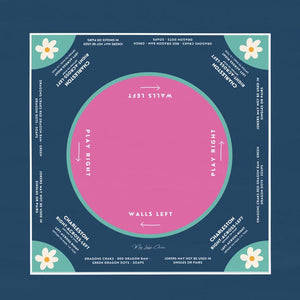 Mahjong instructional tablecloth gift for her, Blue and Pink Floral Mahjong Tablecloth - easy-to-follow mah-jongg tablecloth