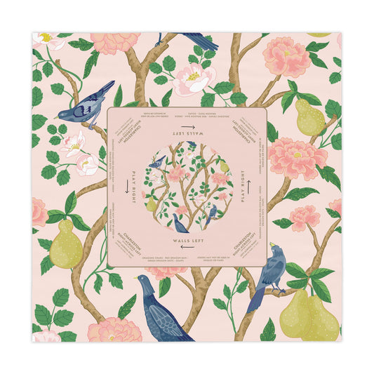 Elegant Light Pink Floral Mahjong Tablecloth - Perfect for Mahjong Enthusiasts and Stylish Game Nights