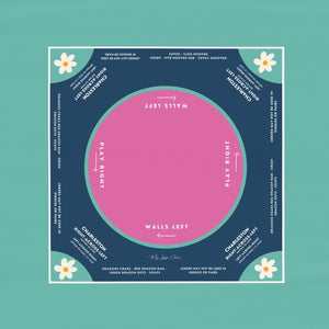 Mahjong instructional tablecloth gift for her, Blue and Pink Floral Mahjong Tablecloth - easy-to-follow mah-jongg tablecloth