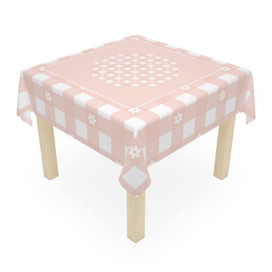 Pink Plaid Daisy Design Tablecloth - Perfect for making your home prettier