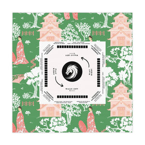 Green and Pink Pastel Mahjong Tablecloth with Instructions - Perfect for Mahjong Lovers and Teams