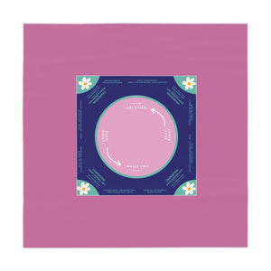 Simple Purple & Blue Mahjong Tablecloth with Daisies and Instructions - Perfect for Mahjong Players