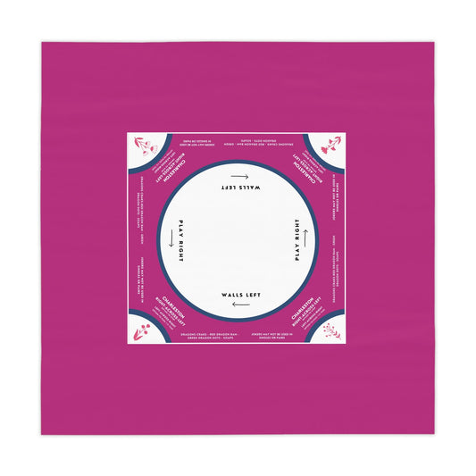 Deep Purple and White Mahjong Tablecloth with Instructions and Floral Tabs - Perfect for Mahjong Enthusiasts