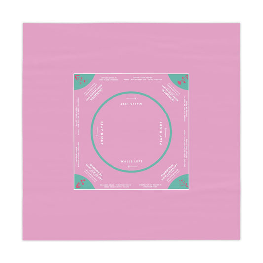 Pastel Purple Mahjong Tablecloth with Blue Tabs and Purple Flowers - Perfect for Mahjong Enthusiasts