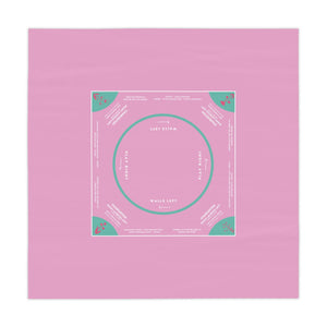 Pastel Purple Mahjong Tablecloth with Blue Tabs and Purple Flowers - Perfect for Mahjong Enthusiasts