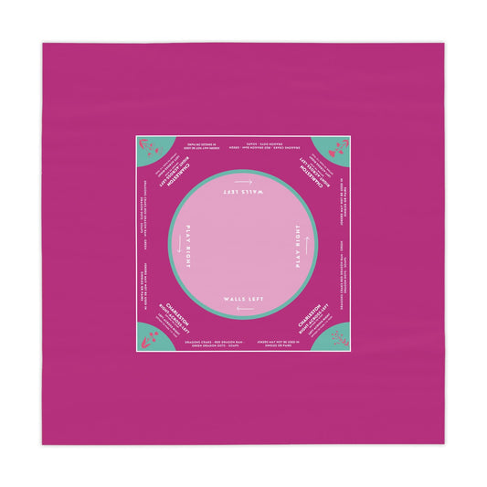 Grape Purple and Pastel Purple Mahjong Tablecloth with Sky Blue tabs and Purple flowers