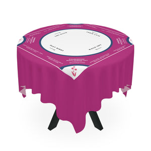 Deep Purple and White Mahjong Tablecloth with Instructions and Floral Tabs - Perfect for Mahjong Enthusiasts