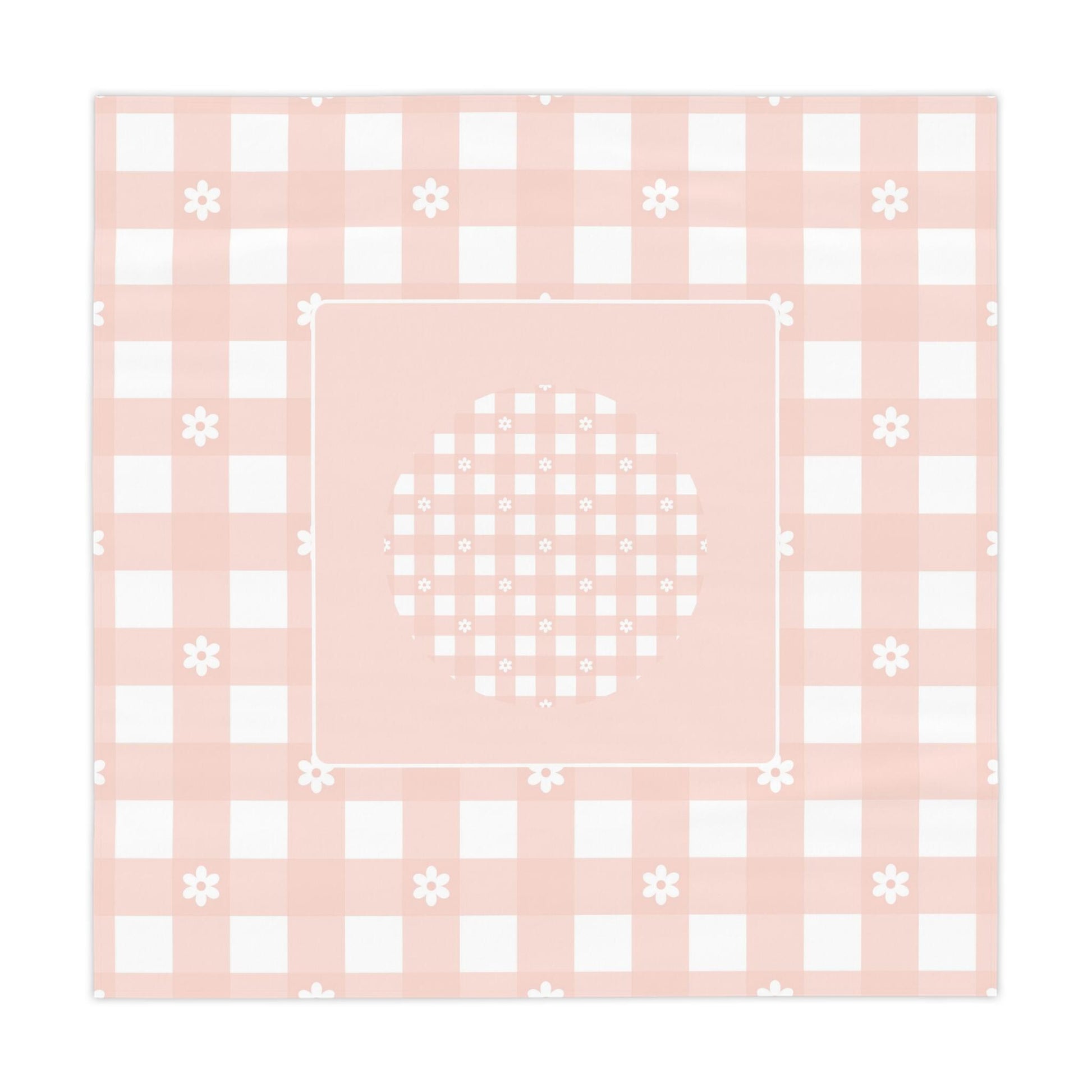 Pink Plaid Daisy Design Tablecloth - Perfect for making your home prettier