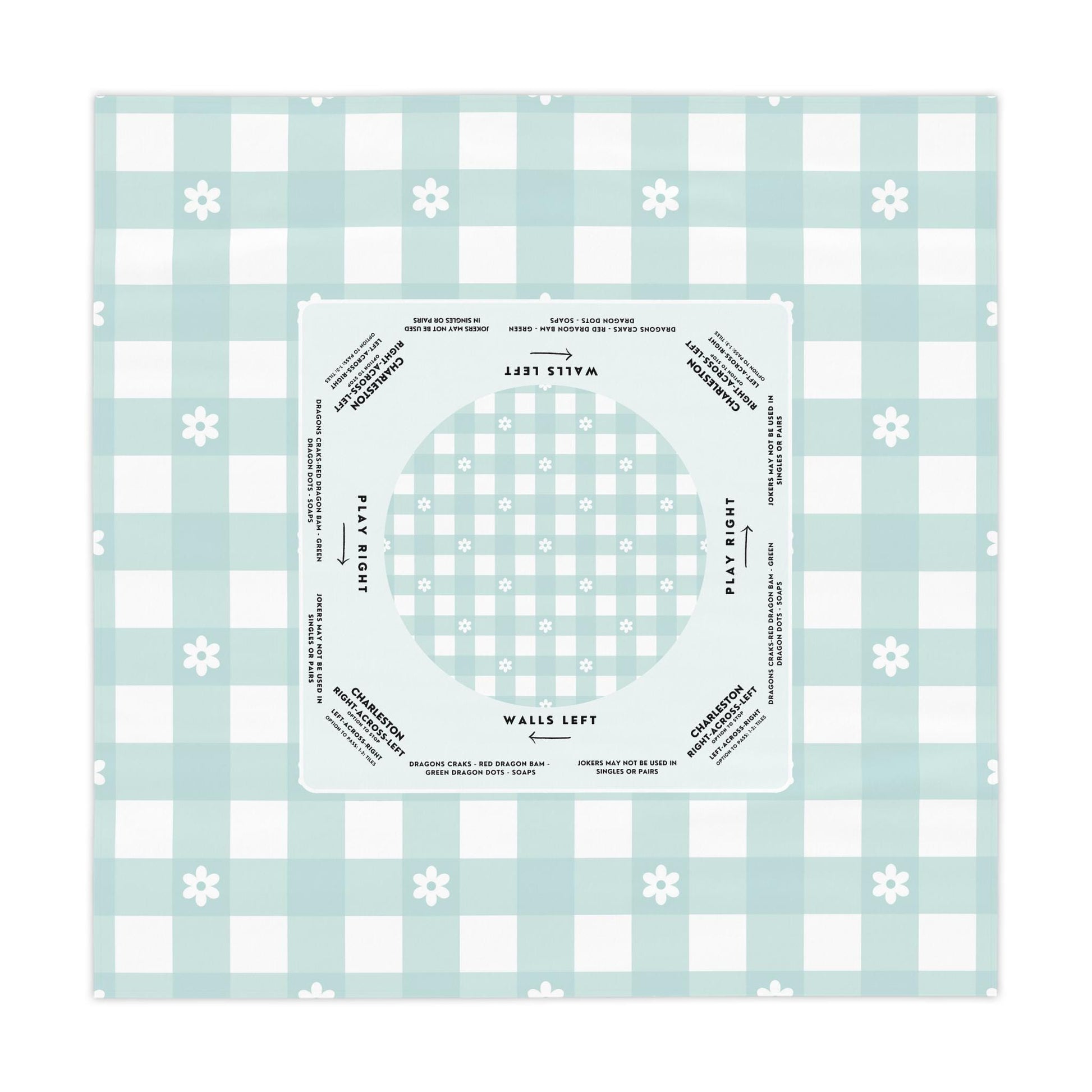 Elegant Light Blue Plaid Mahjong Tablecloth - Perfect for Mahjong Enthusiasts and Teams