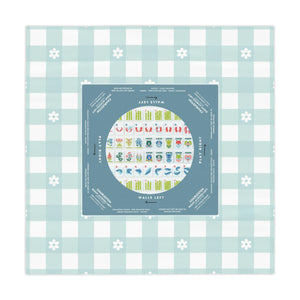 Blue Plaid Daisy Design Mahjong Tablecloth - Perfect for Mahjong Players