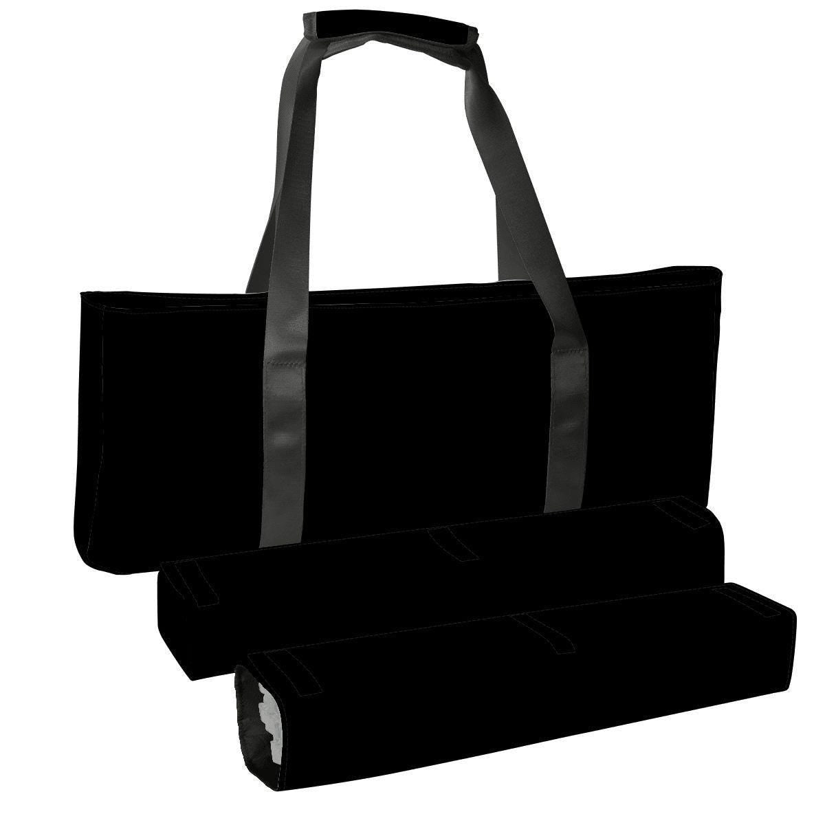 Solid Black Mahjong Bag with Rack Holders  Minimalist Mahjong Tote & Tile Rack Storage Bags  Classic Mahjong Organizer