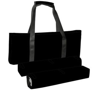 Solid Black Mahjong Bag with Rack Holders  Minimalist Mahjong Tote & Tile Rack Storage Bags  Classic Mahjong Organizer