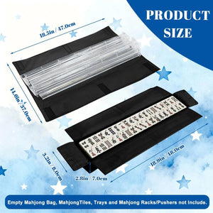 Solid Black Mahjong Bag with Rack Holders  Minimalist Mahjong Tote & Tile Rack Storage Bags  Classic Mahjong Organizer