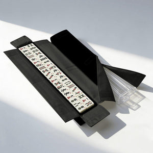 Solid Black Mahjong Bag with Rack Holders  Minimalist Mahjong Tote & Tile Rack Storage Bags  Classic Mahjong Organizer