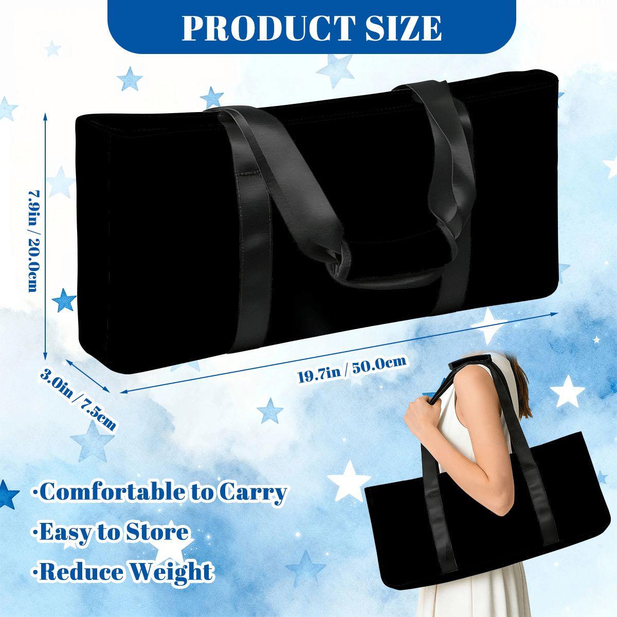 Solid Black Mahjong Bag with Rack Holders  Minimalist Mahjong Tote & Tile Rack Storage Bags  Classic Mahjong Organizer