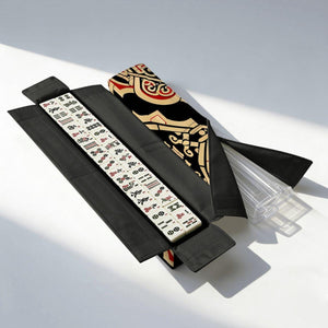Red and Gold Mahjong Bag with Rack Holders  Geometric Mahjong Tote & Pusher Rack Storage  Mahjong Gift Set