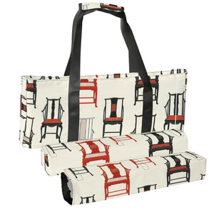 Mahjong Chair Print Bag with Rack Holders  Mahjong Tote & Pusher Rack Storage  Unique Mahjong Accessories