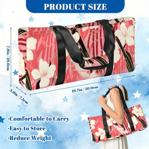 Red Floral Mahjong Bag with Rack Holders Set  Elegant Mahjong Tote with Matching Pusher Rack Storage  Mahjong Game Night Bag