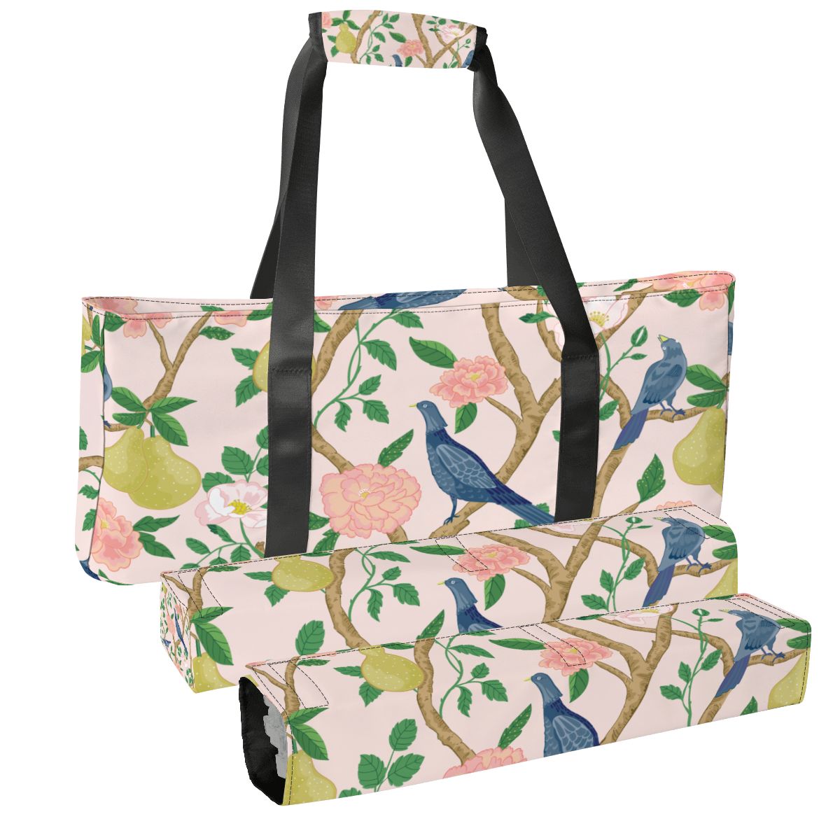 Premium Blue Birdie Mahjong Tote Bag Set