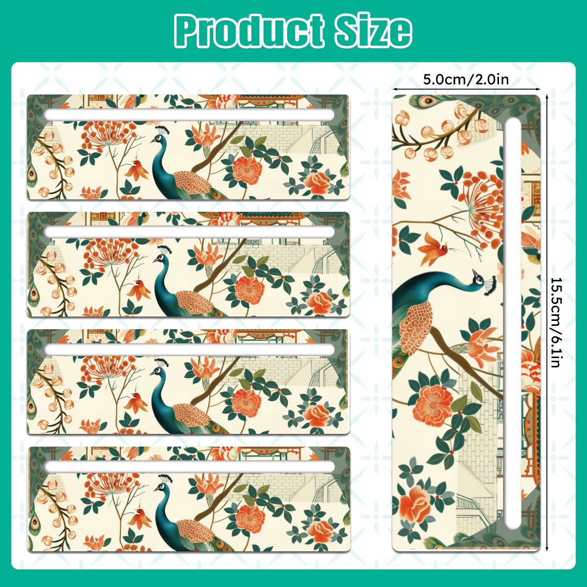 Green Peacock Mahjong Card Line Reader (4-Pack)