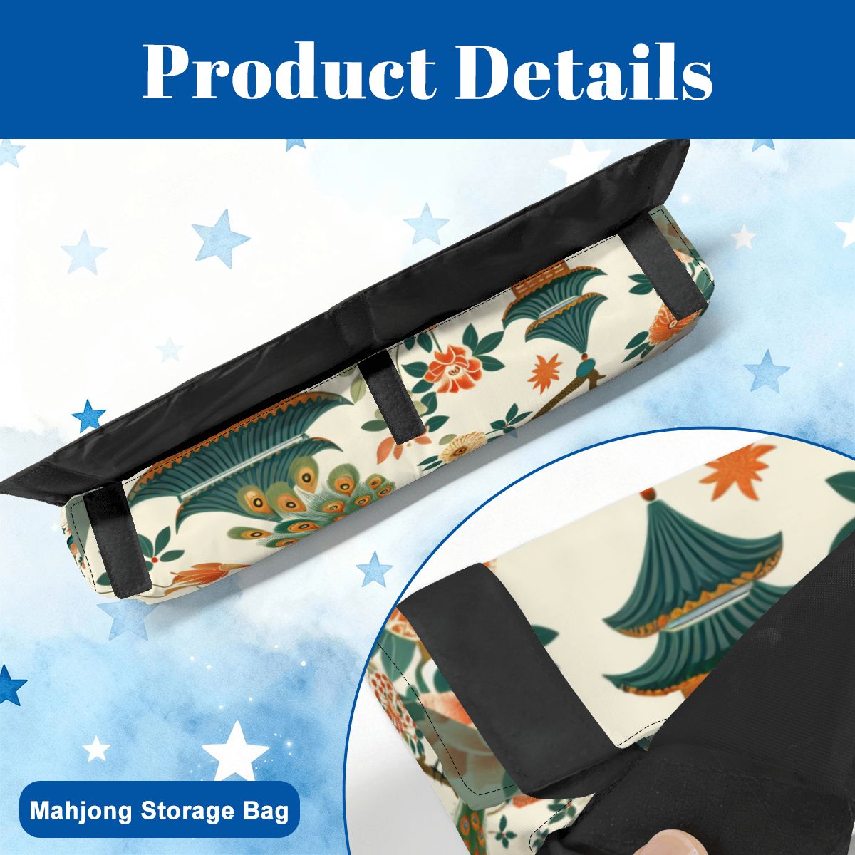 Green Peacock Mahjong Tote Bag Set