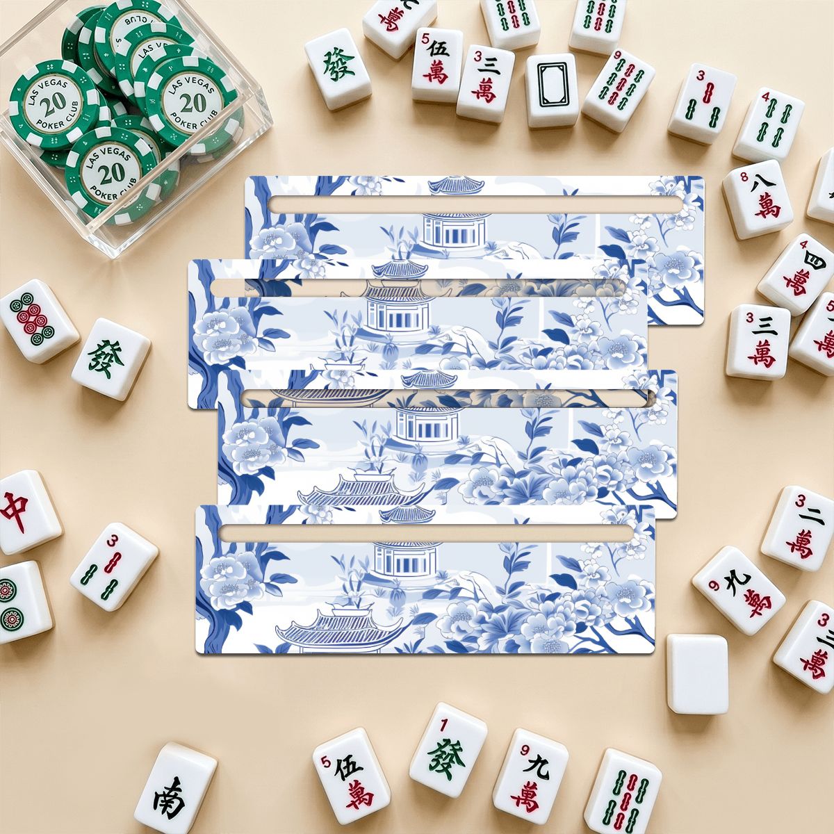 Blue Branch Mahjong Card Line Reader (4-Pack)