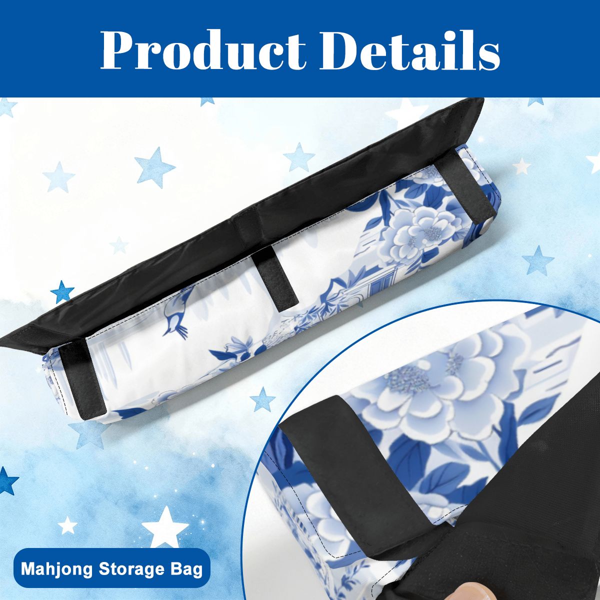 Blue Branch Mahjong Tote Bag Set